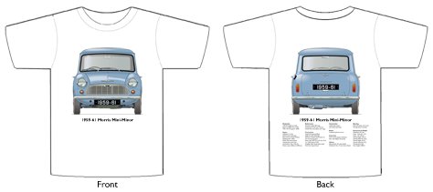 Morris Mini-Minor 1959-61 T-shirt Front & Back